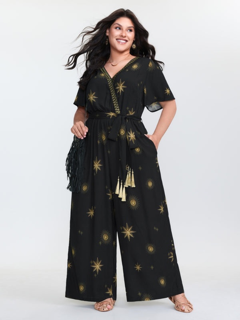 Celestial Jumpsuit Boho Statement Festival witchy glam mystical missing belt*